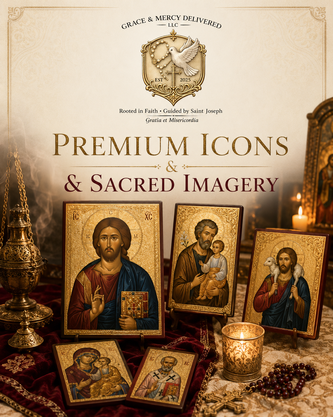Eastern Catholic Icons & Incense Gift