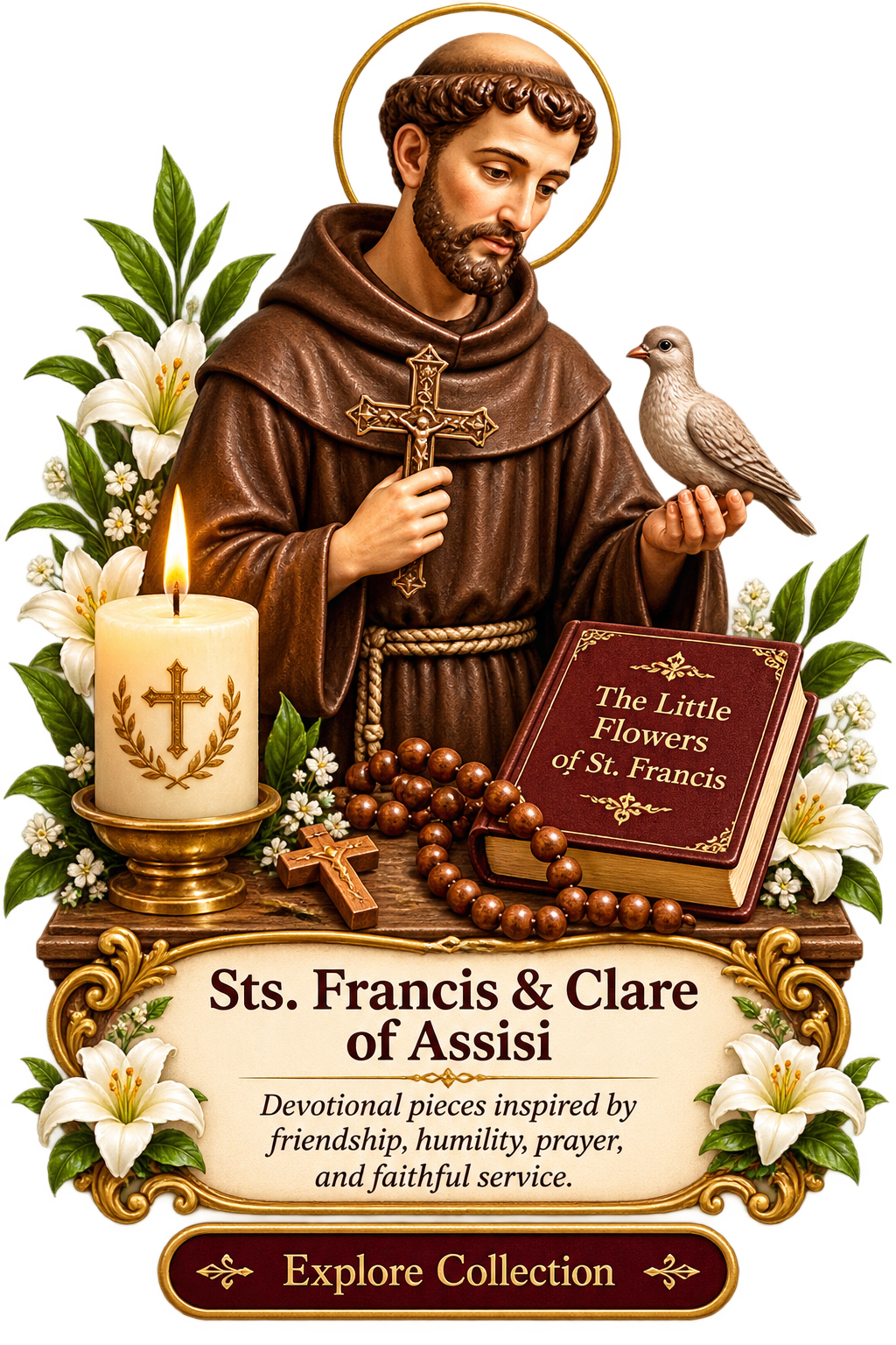 St. Francis & St. Clare of Assisi Devotion & Friendship Box