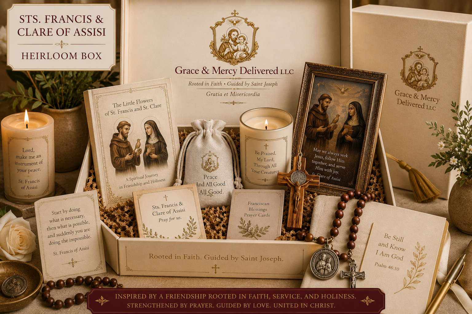 St. Francis & St. Clare of Assisi Devotion & Friendship Box