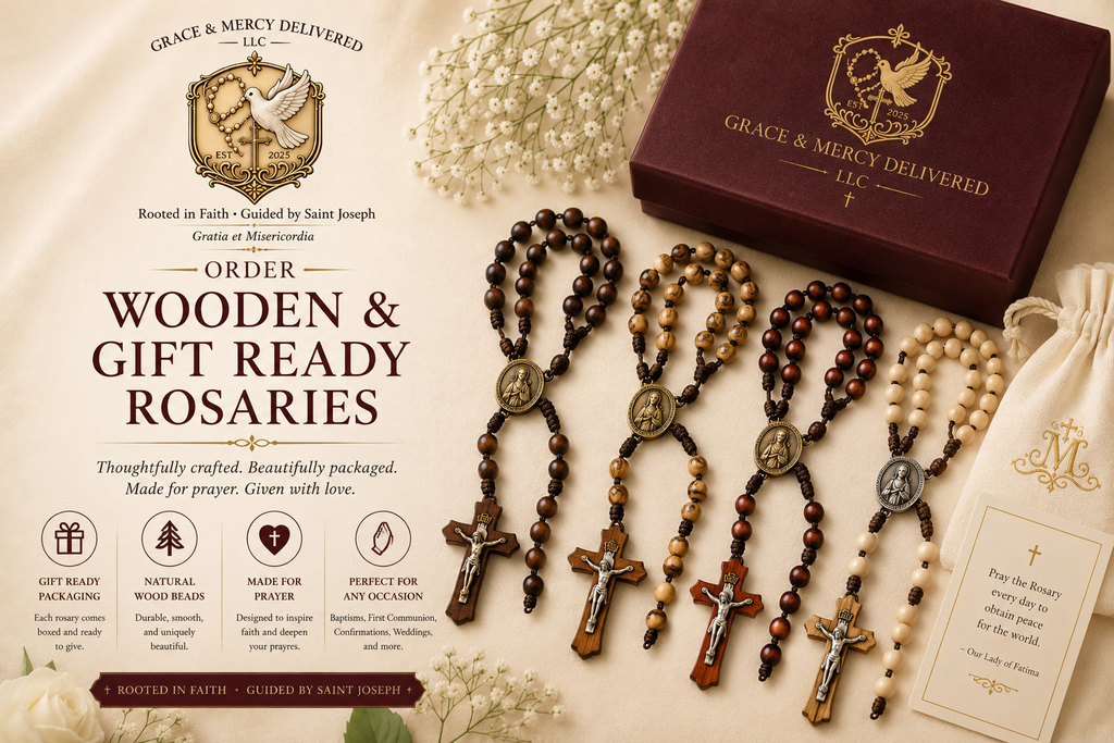 Wooden & Gift-Ready Handcrafted Rosary