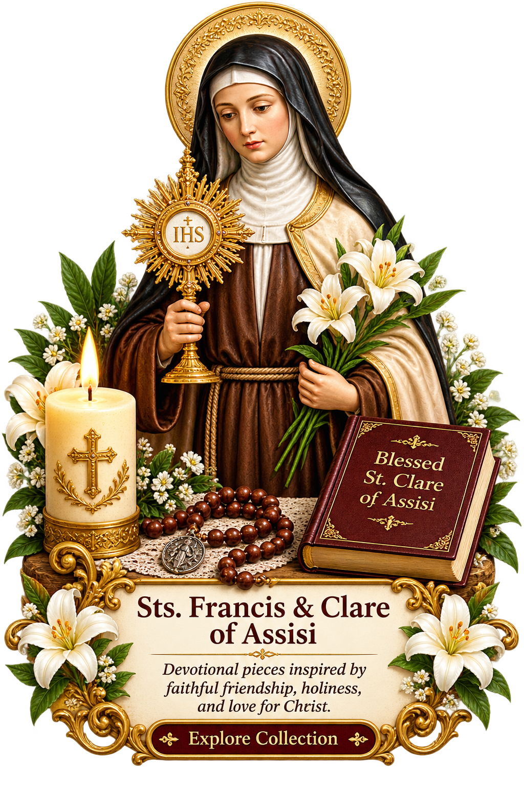 St. Francis & St. Clare of Assisi Devotion & Friendship Box